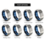 font options for inside engraving on blue & gray water skier rings