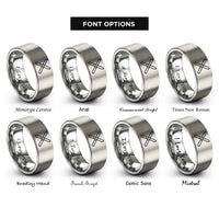 font options for inside engraving on grey water skis crossed rings