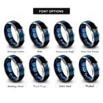 font options for inside engraving on blue & grey water triangle rings