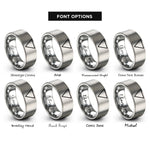 font options for inside engraving on grey water triangle rings