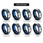 font options for inside engraving on blue & gray water wave crest rings