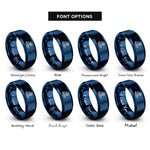 font options for inside engraving on blue water wave crest rings