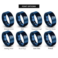 font options for inside engraving on blue water wave crest rings