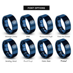 font options for inside engraving on blue waterfall badge rings