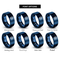 font options for inside engraving on blue waterfall badge rings