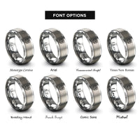 font options for inside engraving on silver waterfall badge rings
