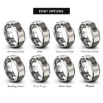 font options for inside engraving on silver waterfall badge rings