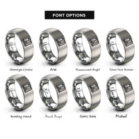 font options for inside engraving on grey waterfall rings