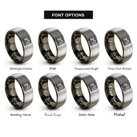 font options for inside engraving on gunmetal & grey waterfall rings