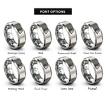 font options for inside engraving on silver watermelon slice rings