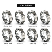 font options for inside engraving on silver watermelon slice rings