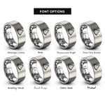 font options for inside engraving on gray watermelon slice rings