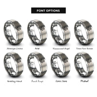 font options for inside engraving on gray wave band rings