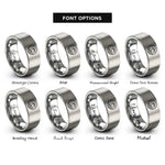 font options for inside engraving on grey wave circle rings