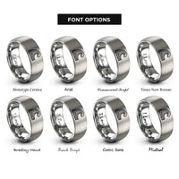 font options for inside engraving on gray wave crest contours rings
