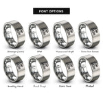 font options for inside engraving on gray wave crest rings