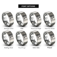 font options for inside engraving on gray wave crest rings
