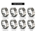 font options for inside engraving on grey wave crest trident rings