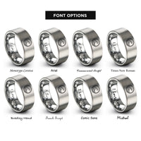 font options for inside engraving on gray wave icon rope rings