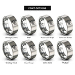 font options for inside engraving on gray wave knot rings