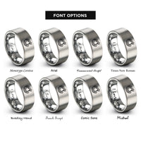 font options for inside engraving on grey wave trident rings