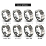 font options for inside engraving on gray wave wash rings