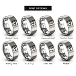 font options for inside engraving on gray waveform trace rings