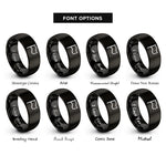 font options for inside engraving on black waving flag rings