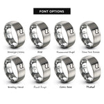 font options for inside engraving on silver waving flag rings