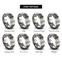 font options for inside engraving on silver waving flag rings