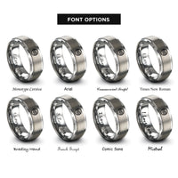 font options for inside engraving on grey wavy cancellation lines rings