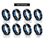font options for inside engraving on blue & gray waxing crescent rings