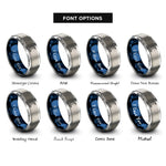 font options for inside engraving on blue & grey waxing crescent rings