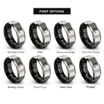 font options for inside engraving on black & grey waxing gibbous rings