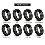 font options for inside engraving on black waxing gibbous rings
