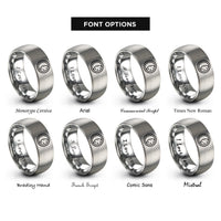 font options for inside engraving on grey waxing gibbous circle rings