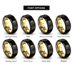 font options for inside engraving on black & gold wayfinder arrow compass rings