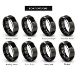 font options for inside engraving on black & grey waypoint flag rings