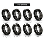 font options for inside engraving on black & silver waypoint flag rings