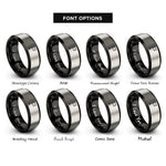 font options for inside engraving on black & gray waypoint flag rings