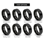 font options for inside engraving on black waypoint flag rings