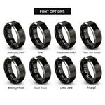 font options for inside engraving on black & gray waypoint marker compass rings
