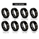 font options for inside engraving on black waypoint marker compass rings