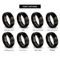 font options for inside engraving on black waypoint marker compass rings