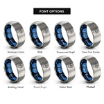 font options for inside engraving on blue & silver waypoint marker compass rings