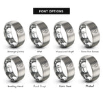 font options for inside engraving on silver waypoint marker compass rings