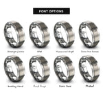font options for inside engraving on gray waypoint marker compass rings