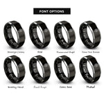 font options for inside engraving on black & silver waypoint pin compass rings