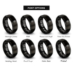 font options for inside engraving on black waypoint pin compass rings