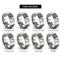 font options for inside engraving on grey waypoints arrowhead rings